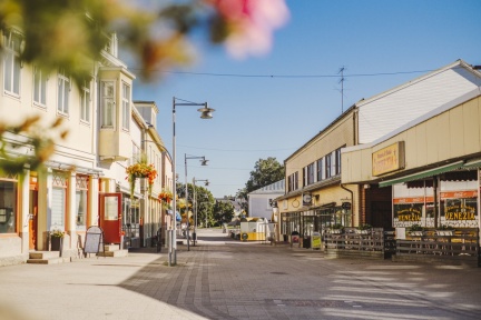Köpmansgatan i Pargas centrum - Kauppiaskatu Paraisten keskustassa